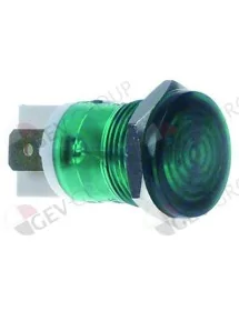 lámpara de señalización ø 16mm 230V verde empalme conector Faston 6,3mm