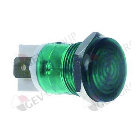 lámpara de señalización ø 16mm 230V verde empalme conector Faston 6,3mm
