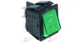 momentary rocker switch 30x22mm green 2NO 250V 16A illuminated 0-I connection male faston 6,3mm 