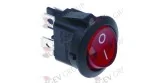 rocker switch 20mm red 2NO 250V 10A I O connection male faston 4,8mm 