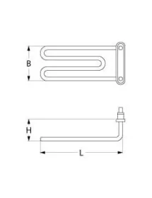 resistencia 2800W 230V 1 brida 70x18mm L 370mm An 102mm H 27mm resistencia de inmersión 