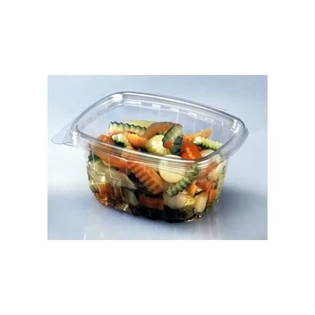 Tarrina Bisagra Rectangular PET (Pack 50 Uds)