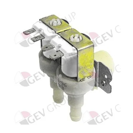 solenoid valve double angled 230V inlet 3/4" outlet 11,5mm DN10 TP plastic 
