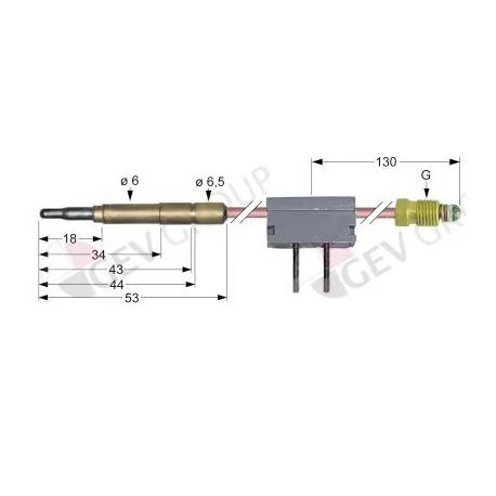 thermocouple with interrupter plug connection ø6,0mm M9x1 L 600mm Ascobloc, Repagas 