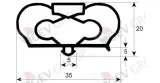 refrigeration gasket profile 9798 W 631mm H 738mm plug size Infrico