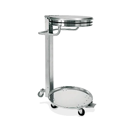 Conteneur porte-sacs avec couvercle et rouelles