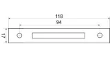 contre-support dist. fix. 94mm charnière four L 118mm lar. 17mm