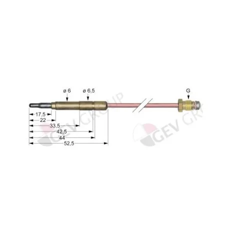 thermocouple plug connection ø6,0(6,5)mm M8x1 L 850mm 