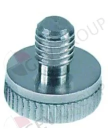 Thumb screw M6 thread length 8mm ø 14mm H 6mm aluminium 