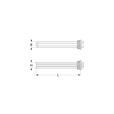 resistencia 6000W 230V 3 1½" L 415mm An 36mm H 26mm tubo ø 6,3mm empalme M4 