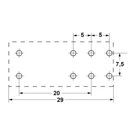 print relay 250V AC 2CO at 250V 8A connection pins raster size 5mm 