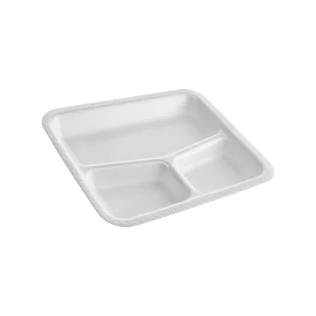 Envase Menu 3 divisiones POREX (Pack 100 Uds)