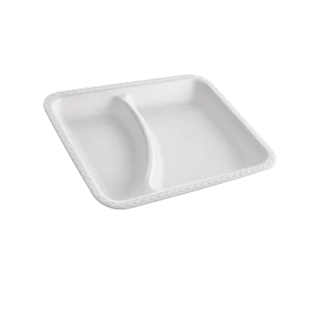 Envase Menu 2 divisiones POREX (Pack 100 Uds)