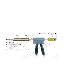 thermocouple with interrupter plug connection ø6,0mm M9x1 L 1000mm cable 1000mm  SIT
