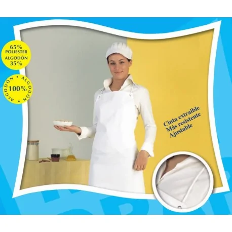 Delantal Blanco 75x90 con ojetes