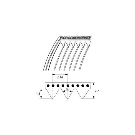Correa Cortadora BIZERBA VS8 23x432mm