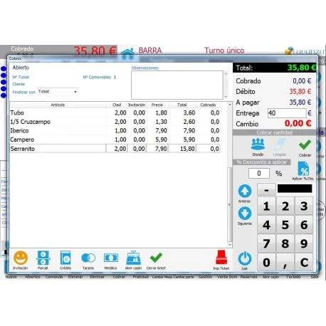 Programme de gestion de l'accueil POS iaTPV