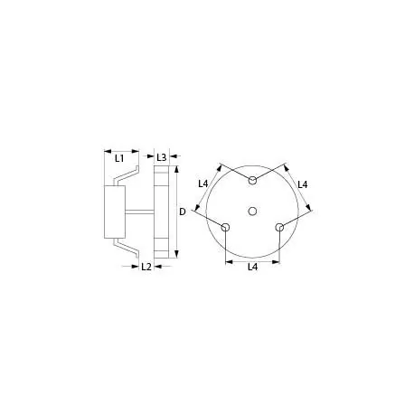 ventilador de aire caliente 220V 55W 50/60Hz L1 65mm L2 15mm L3 25mm L4 87mm Fime L25R7513 Smeg 
