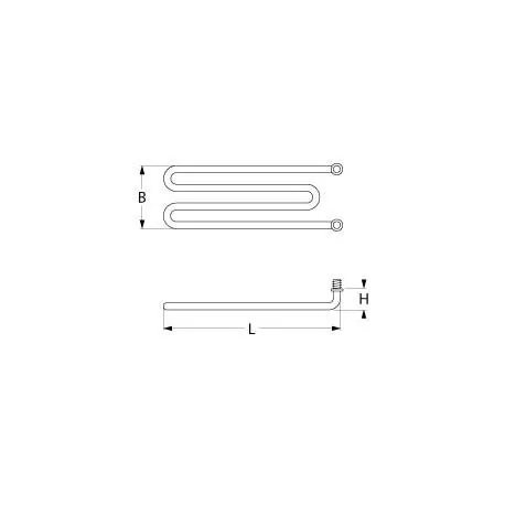 résistance 2000W 230V circuits de chauffage 1 L 280mm lar. 140mm H 23mm filetage 1/4" Fagor