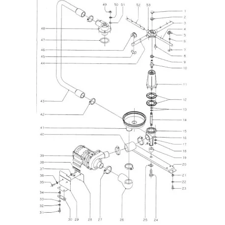 bras de lavage L 163mm gicleurs 3 encastré ø 18mm pos. de montage "B"  Fagor LVC Z460701