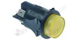 interrupteur à poussoir encastré ø 25mm jaune 2NO 250V 16A lumineux raccord cosse mâle 6,3mm 