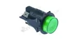 bouton poussoir encastré ø 25mm vert 2NO 250V 16A lumineux raccord cosse mâle 6,3mm 
