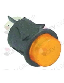 pulsador montaje ø 25mm verde 2NO 250V 16A iluminado empalme conector Faston 6,3mm