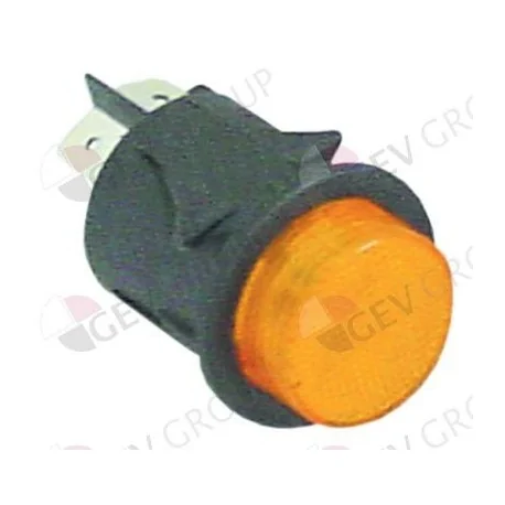 momentary push switch mounting ø 25mm green 2NO 250V 16A illuminated connection male faston 6.3mm 
