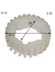 Nylon 25 gear teeth 6 bolts 19 mm thickness