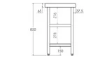 Central work table in stainless steel Depth 700 mm and height 850 mm