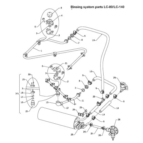 gicleur de rinçage Linea Blanca 14mm A040080