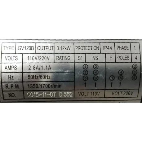 Réduire presse-agrumes Moteur 923002, tapez GV120B