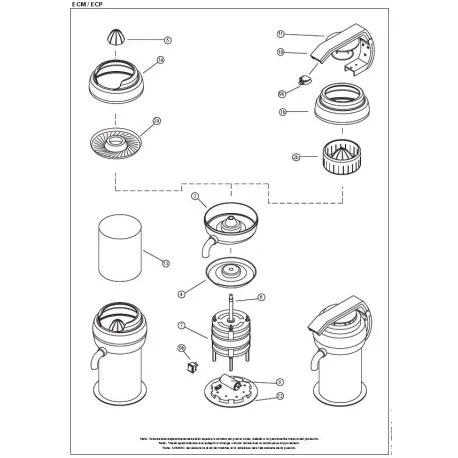 Protector set + lower receptacle Sammic  ECP / EZP