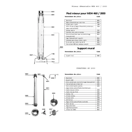Arbol de transmisión Dynamic MDH460 MDH2000 MF90 MF 2000