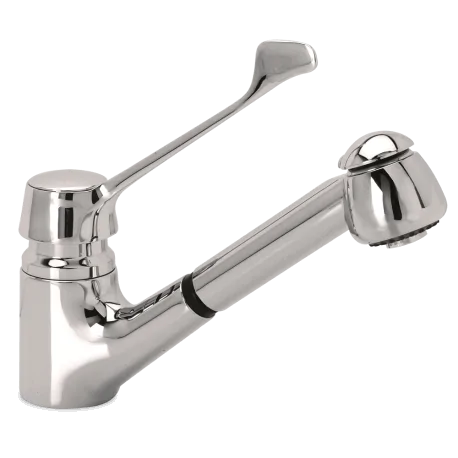 One handle elbow functioning tap, extending shower