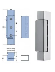 Bisagra vertical zamak 134mm con embellecedor inox sin muelle Peso 250gr