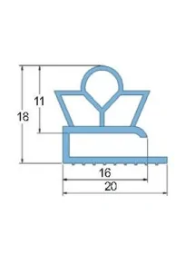 Burlete PVC Blando PT.1260 Gris 3 Metros