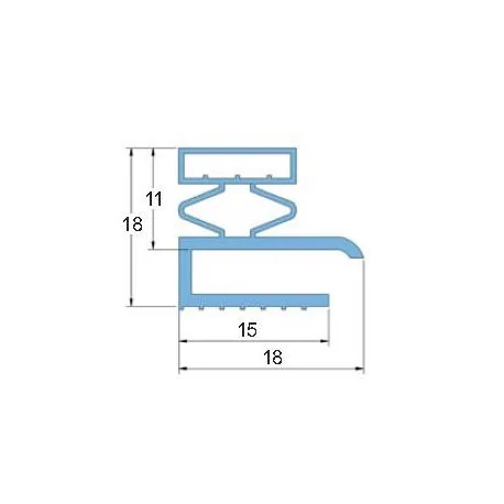 Joint de porte en PVC souple PT.1365 Gris 3 Meter