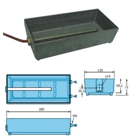 Aluminum evaporation tray capacity 1.9 liters Heating Element 230W
