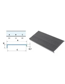 Metro black rigid PVC profile (strip 2 meters)