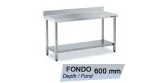 Inoxydable table de mur d'acier avec tablette inférieure à 600 mm DISTFORM