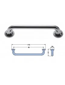 Poignée 116mm chrome zamak