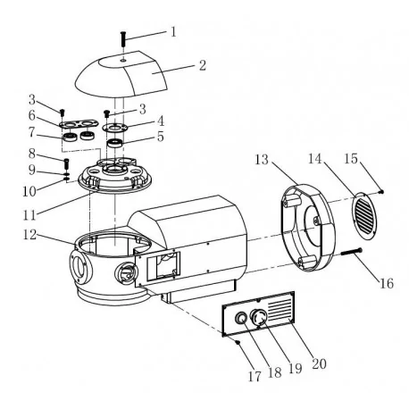 Mélangeur M20A couvercle boîte de vitesses Numéro de la pièce 2