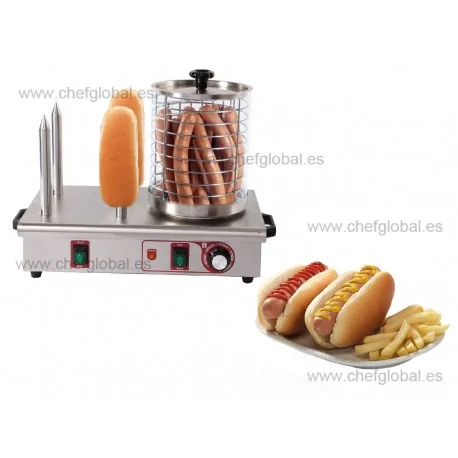 Hot dog machine with 4 bars for bread