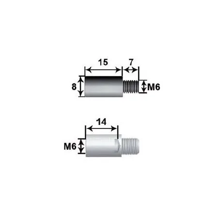 10 mm extension Shaft 8 L10 For M6