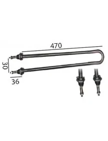 heating element 1200W 230V L 280mm W 31mm M12x1 mounting distance 28mm tube ø 8mm