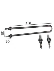 résistance 1200W 230V L 280mm lar. 31mm M12x1 dist. fix. 28mm tube ø 8mm