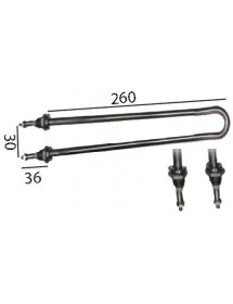 heating element 1000W 230V L 260mm W 31mm M12x1 mounting distance 28mm tube ø 8mm