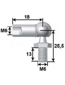 Rotule L18 métal M6, M6 de Spike boule