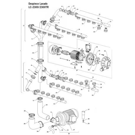 Inférieur lavage Arbre Linea Blanca LC-2300/2300 TR / 2600